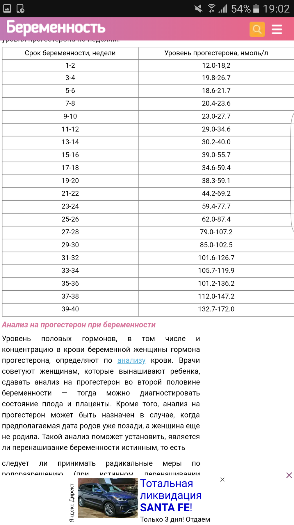 Прогестерон при беременности норма по неделям таблица