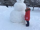 Встретили снеговика