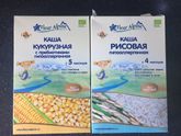 Прикорм. Кукурузная каша Д.1. Рисовая д.13.