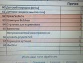 Список покупок на первые 3 месяца