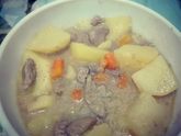 Тушеный картофель с куриной печенью