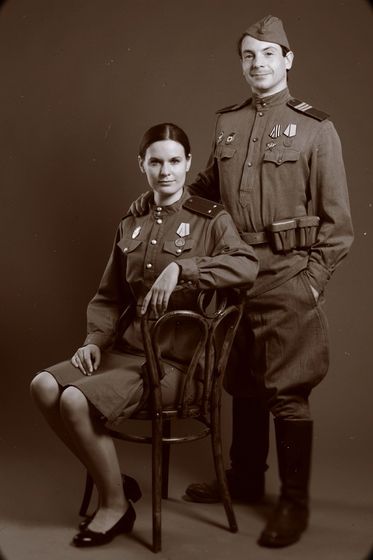 Фотосессии ко дню Победы в стиле 40-50-х годов