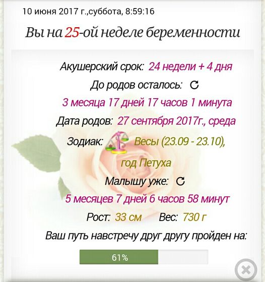 Вес малыша на 24 недели?