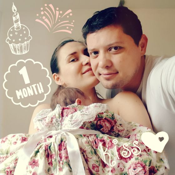 Нам 1 месяц!!!! Наше первое платье))