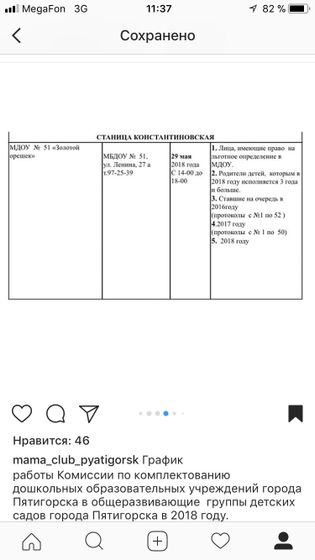 Комиссия по зачислению в д/ садики Пятигорска