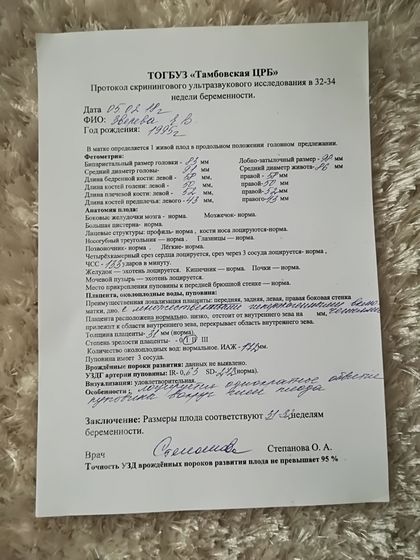 Плацента с множественными гиперэхогенными включениями