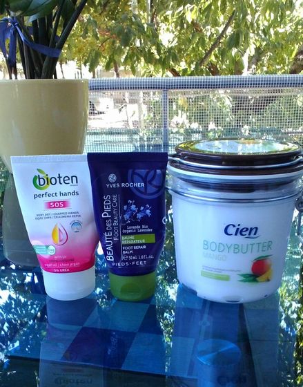 Сухая кожа рук и ног.Body butter Cien.И другие средства.
