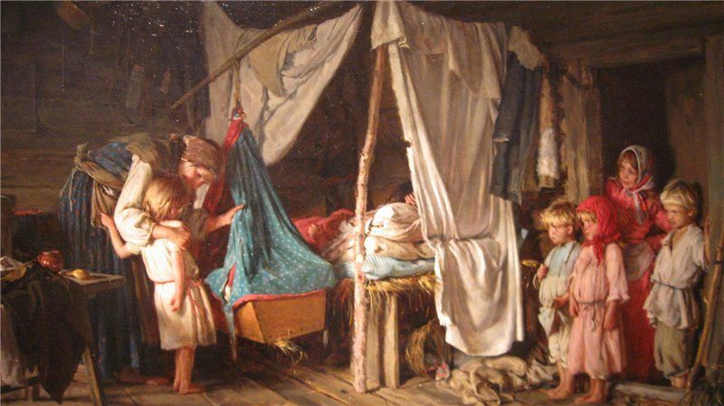 Почти каждый год - по ребенку. Как рожали в старину. Совместные роды? После родов - в поле?