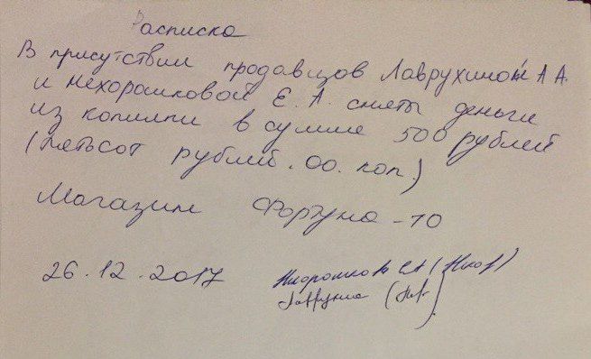 Отчет о поступлениях для Саши Канева Декабрь