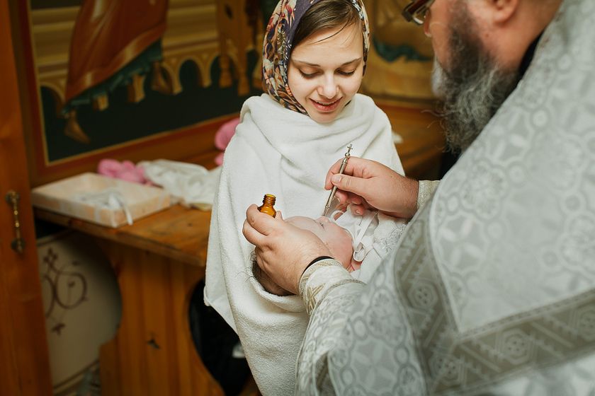 Крещение Софии в Наташинской церкви в Люберцах.