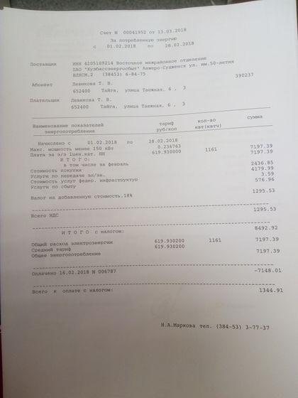 Помогите разобраться плата за электроэнергию ИП