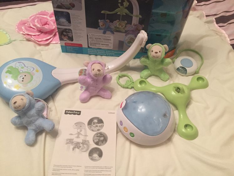Мобиль-проектор Fisher Price Мечты о бабочках в идеальном состоянии