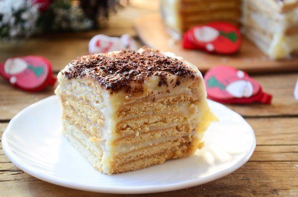 ТОРТ ИЗ ПЕЧЕНЬЯ С ЗАВАРНЫМ КРЕМОМ