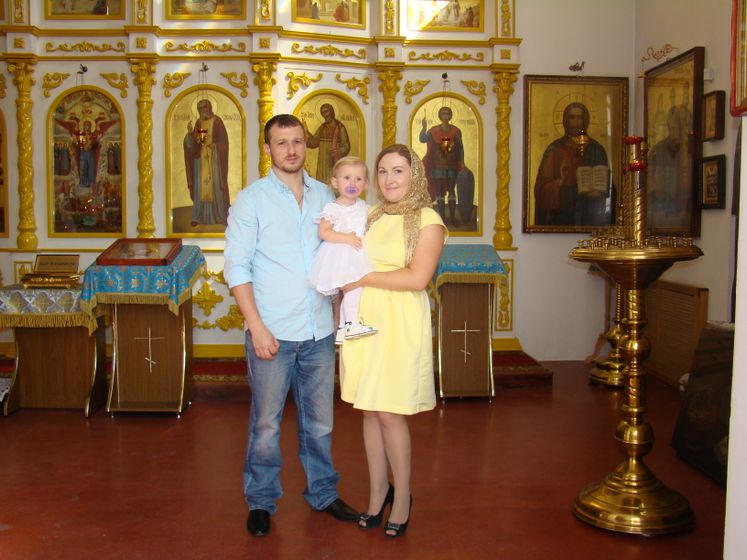 Наконец-то покрестили дочу..