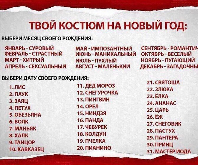 Выбираем костюм на Новый год ?