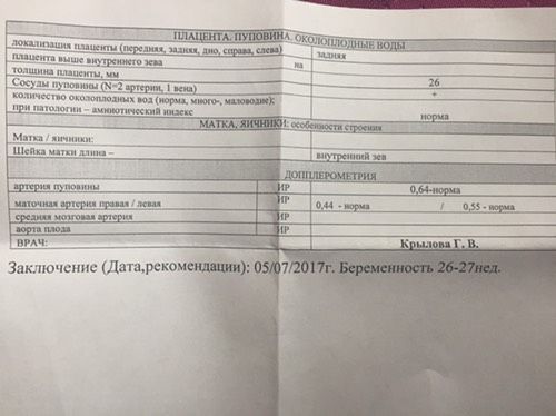 УЗИ на сроке 26.3